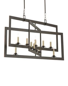 Middleton Rectangular Bronze Chandelier by Currey and Company - view 5