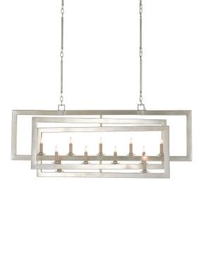 Middleton Rectangular Silver Chandelier by Currey and Company
