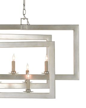 Middleton Rectangular Silver Chandelier by Currey and Company - view 2