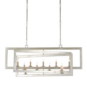 Middleton Rectangular Silver Chandelier by Currey and Company - view 3
