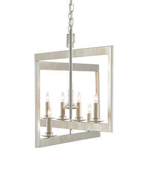 Middleton Rectangular Silver Chandelier by Currey and Company - view 4