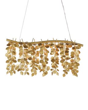 Golden Eucalyptus Rectangular Chandelier by Currey and Company