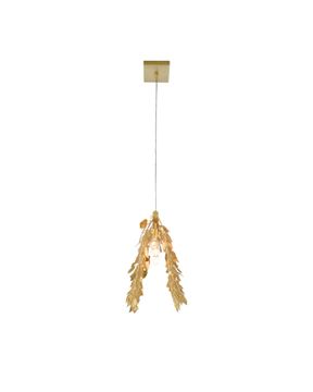 Golden Eucalyptus Rectangular Chandelier by Currey and Company - view 4