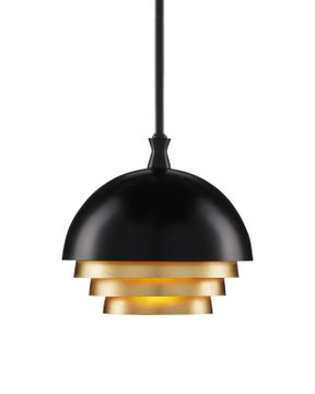 Salviati Medium Black & Gold Pendant by Currey and Company