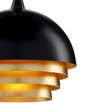 Salviati Medium Black & Gold Pendant by Currey and Company - view 2