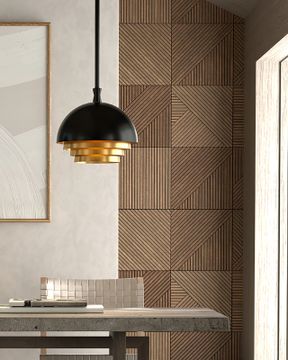 Salviati Medium Black & Gold Pendant by Currey and Company - view 5