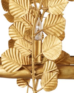 Golden Eucalyptus Round Chandelier by Currey and Company - view 2