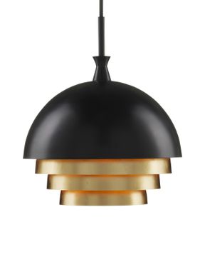 Salviati Large Black & Gold Pendant by Currey and Company