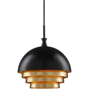 Salviati Large Black & Gold Pendant by Currey and Company - view 3