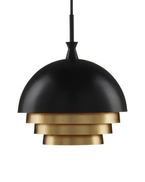 Salviati Large Black & Gold Pendant by Currey and Company - view 4