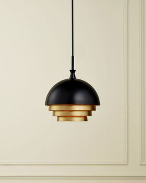 Salviati Large Black & Gold Pendant by Currey and Company - view 5