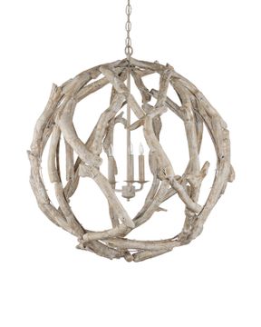 Driftwood Whitewash Orb Chandelier by Currey and Company - view 4
