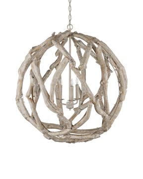 Driftwood Whitewash Orb Chandelier by Currey and Company - view 5