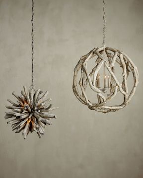 Driftwood Whitewash Orb Chandelier by Currey and Company - view 7