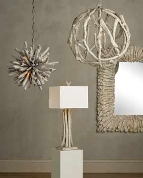 Driftwood Whitewash Orb Chandelier by Currey and Company - view 8
