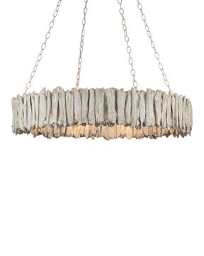 Driftwood Whitewash Ring Chandelier by Currey and Company