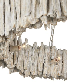 Driftwood Whitewash Ring Chandelier by Currey and Company - view 2