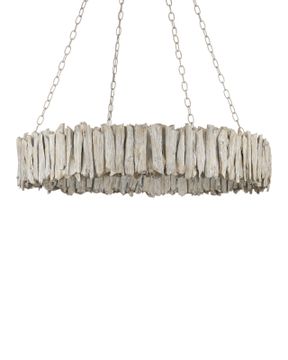 Driftwood Whitewash Ring Chandelier by Currey and Company - view 5