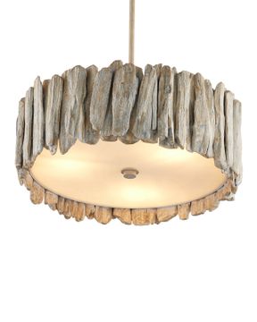 Driftwood Whitewash Semi-Flush Mount by Currey and Company - view 3