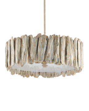 Driftwood Whitewash Semi-Flush Mount by Currey and Company - view 5