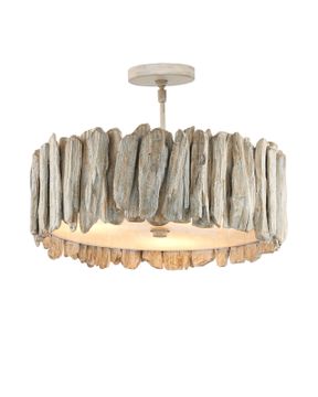 Driftwood Whitewash Semi-Flush Mount by Currey and Company - view 6