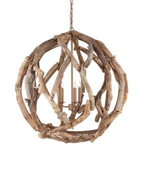 Driftwood Orb Chandelier by Currey and Company