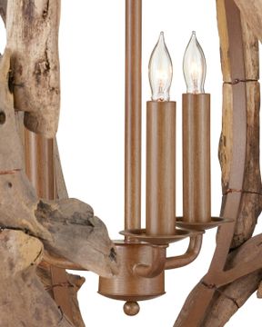 Driftwood Orb Chandelier by Currey and Company - view 2