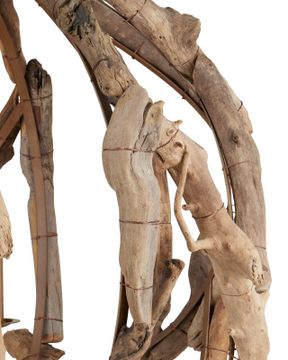 Driftwood Orb Chandelier by Currey and Company - view 3