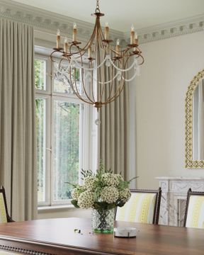 Crystal Lights Large Gold Chandelier by Currey and Company - view 4