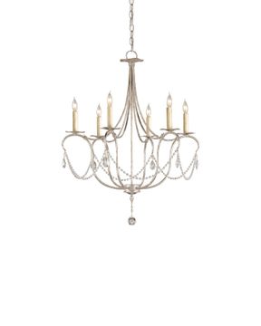 Crystal Lights Small Silver Chandelier by Currey and Company