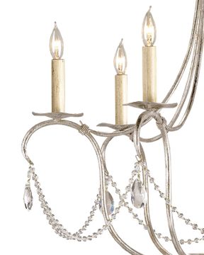 Crystal Lights Small Silver Chandelier by Currey and Company - view 2