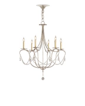 Crystal Lights Small Silver Chandelier by Currey and Company - view 3