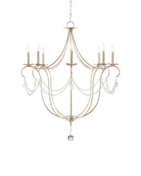 Crystal Lights Large Silver Chandelier by Currey and Company
