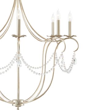 Crystal Lights Large Silver Chandelier by Currey and Company - view 2