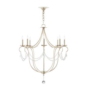 Crystal Lights Large Silver Chandelier by Currey and Company - view 3
