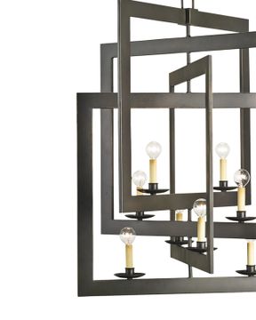 Middleton Large Bronze Chandelier by Currey and Company - view 2