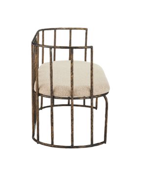 Euclid Bench, Boucle Seashell by Currey and Company - view 4
