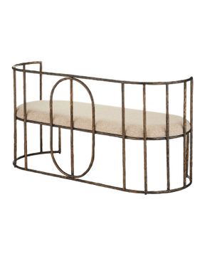 Euclid Bench, Seashell Weave by Currey and Company - view 5