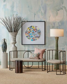 Euclid Bench, Seashell Weave by Currey and Company - view 8