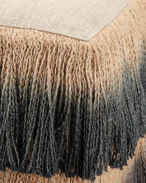 Jute Black Fringe Ottoman by Currey and Company - view 2