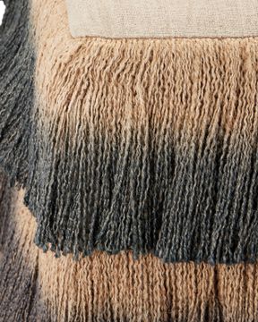 Jute Black Fringe Ottoman by Currey and Company - view 5
