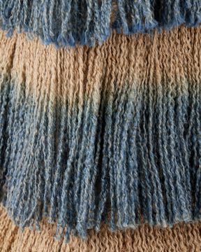 Jute Blue Fringe Ottoman by Currey and Company - view 5