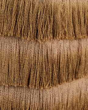 Jute Bronze Fringe Ottoman by Currey and Company - view 4