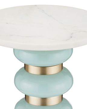 Lambent Turquoise Drinks Table by Currey and Company - view 3