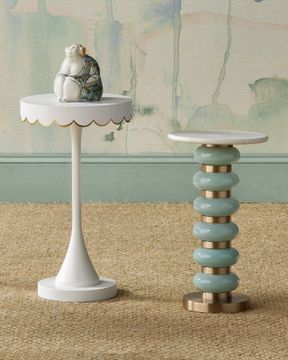 Lambent Turquoise Drinks Table by Currey and Company - view 5