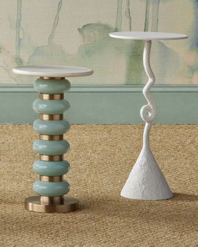 Lambent Turquoise Drinks Table by Currey and Company - view 6