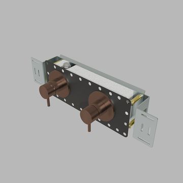 Built-in part three-way shower w/ thermostat - PVD bronze by d line