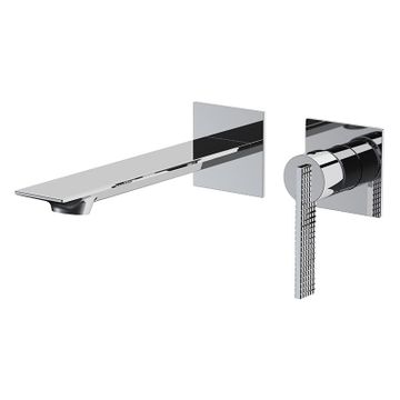 Built-in basin single-lever mixer in chrome plated brass. Spout length: 23 cm. by Daniel Rubinetterie