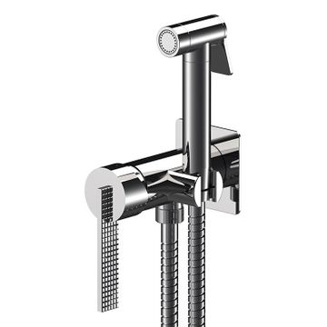 Built-in shut-off mixer with shower holder/water punch on flange, shutoff handshower, all in brass. Flexible hose cm 120.
EXPOSED COMPONENTS ONLY to be combined with the built-in box art. WBOX645 (built-in components only). by Daniel Rubinetterie