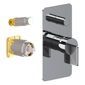 Built-in bath/shower single-lever mixer, Attraction Stellar series, with diverter, to be combined with the built-in box art. DANBOX. mm Ø 35 cartridge. by Daniel Rubinetterie